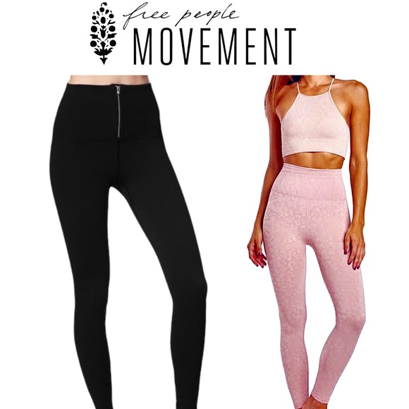 Set of 2 New Free People Movement Ribbed Leggings - Picture 3 of 13